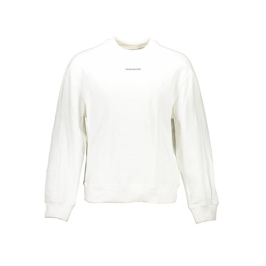 White long sleeve sweatshirt with logo on front