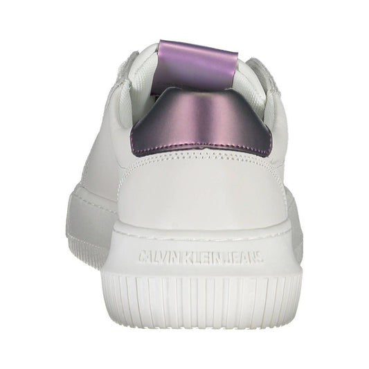 White sneakers with purple accents from Calvin Klein
