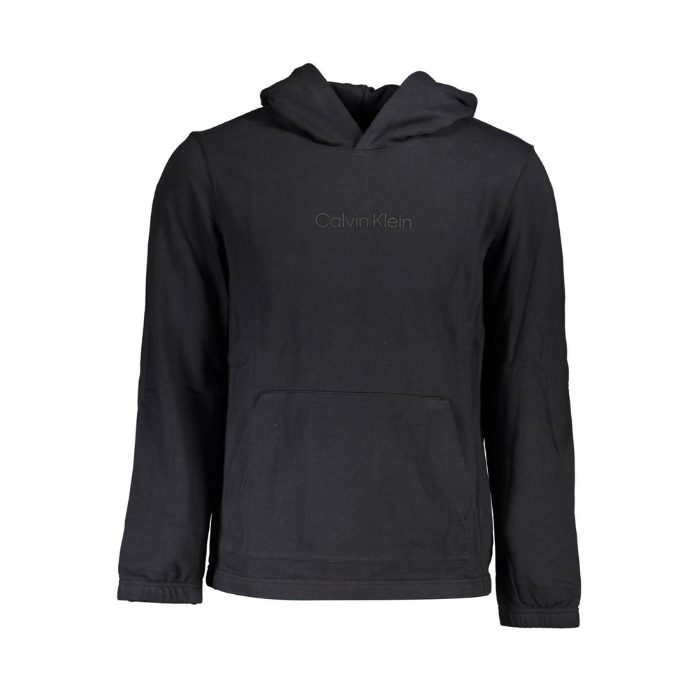 Black hoodie with white logo on front
