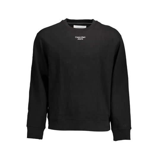 Black sweatshirt with white lettering on front