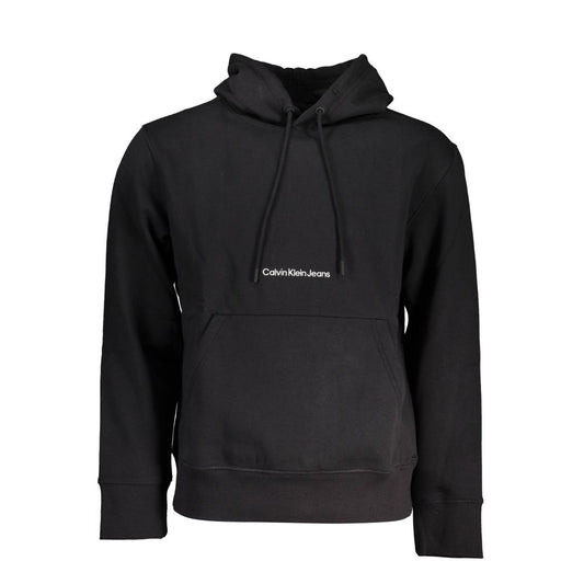 Black hoodie with white logo on front