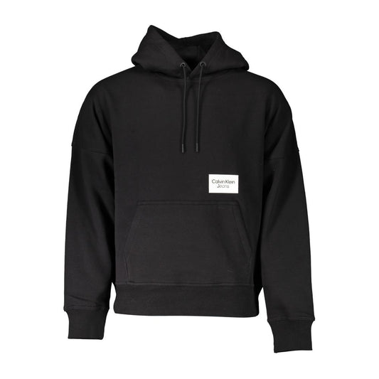 Black hoodie with white logo on front