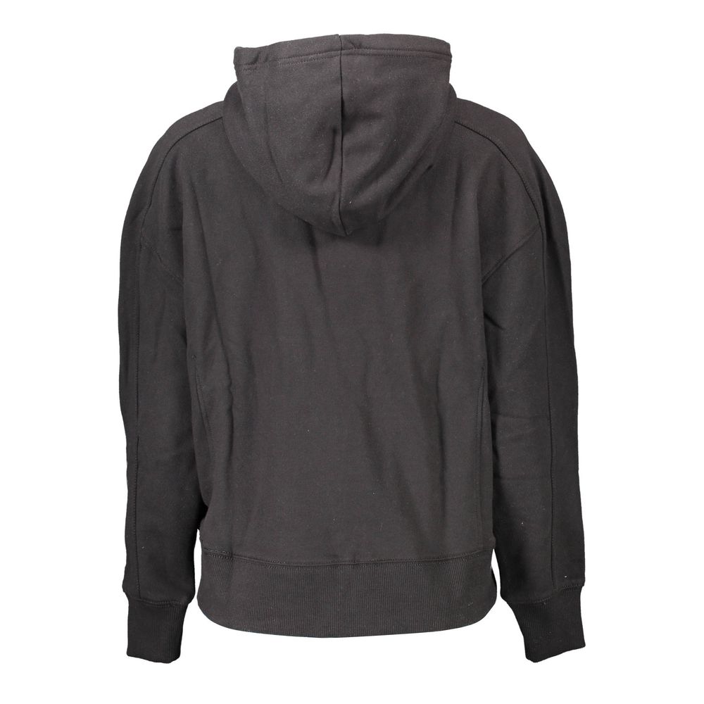 Black hoodie sweatshirt with drawstring hood