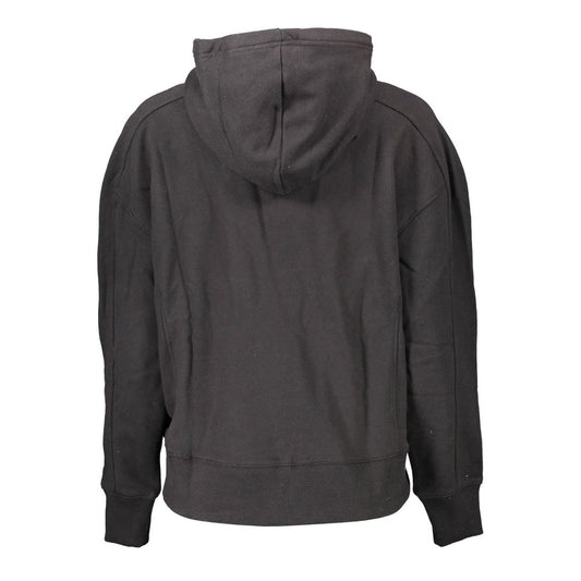 Black hoodie sweatshirt with drawstring hood
