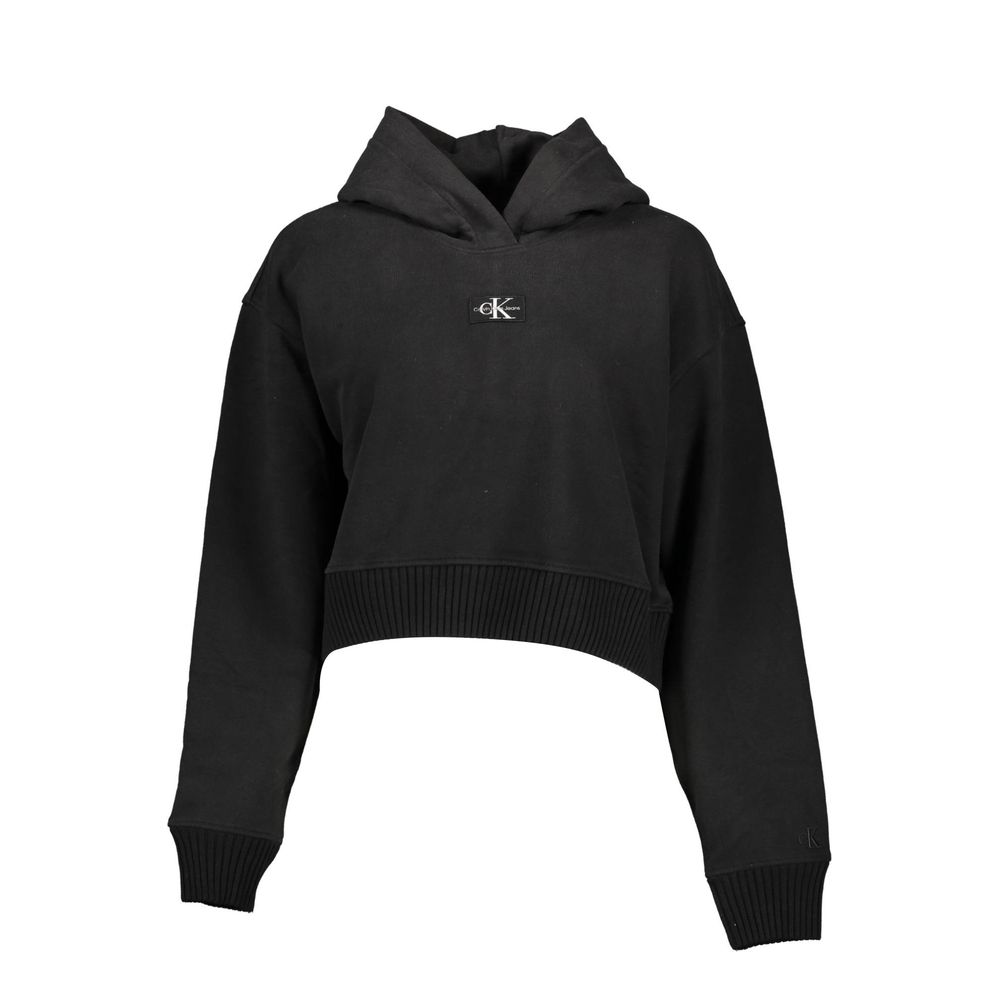 Black hoodie with drawstring waistband