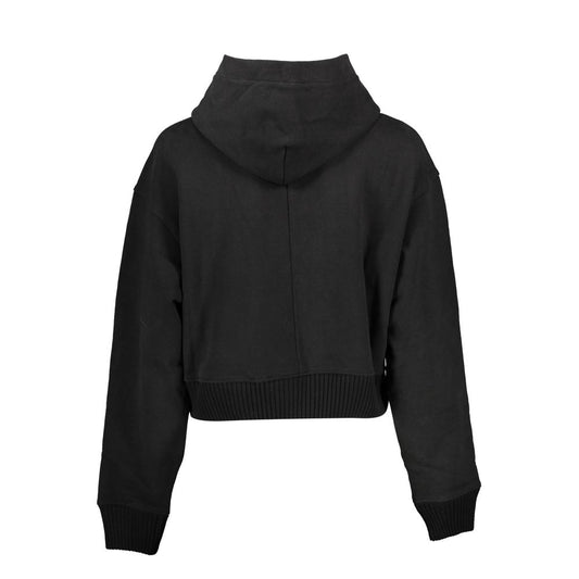 Black hoodie with drawstring neckline