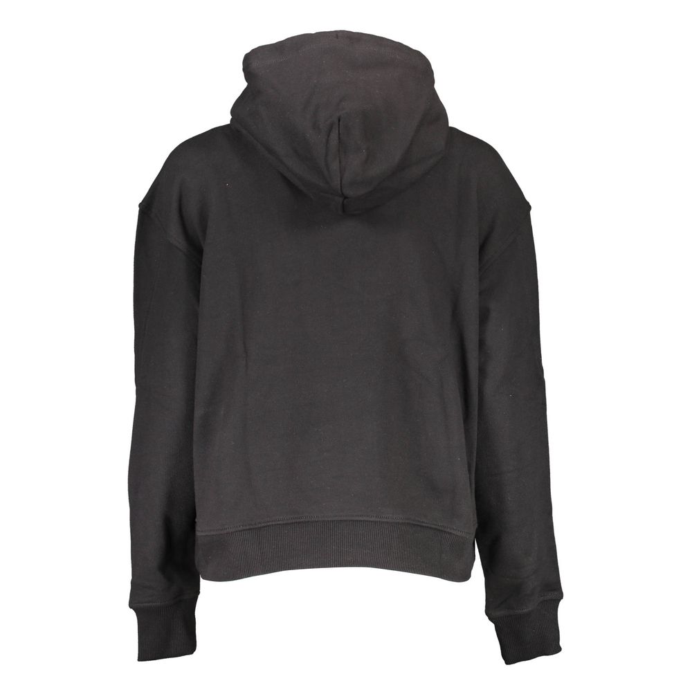 Black hoodie sweatshirt with drawstring hood