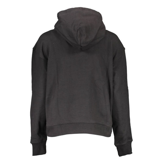 Black hoodie sweatshirt with drawstring hood