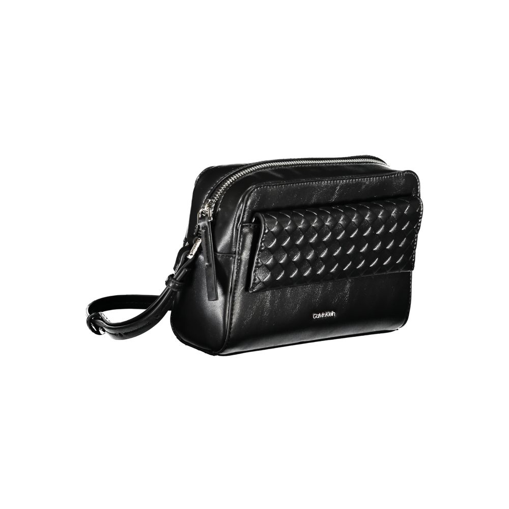 Black leather crossbody bag with studded detailing