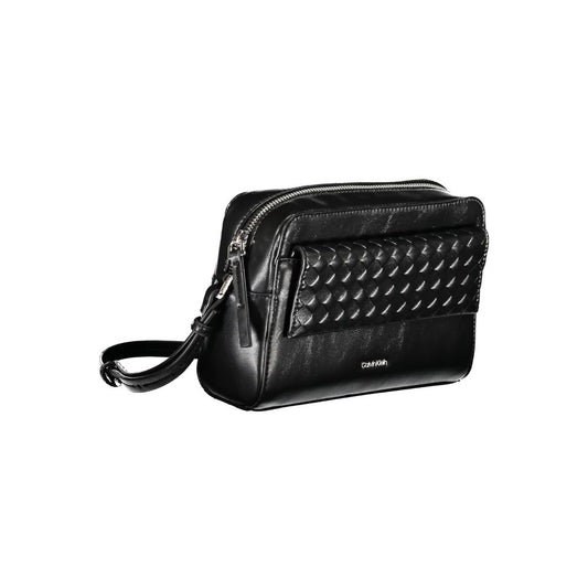 Black leather crossbody bag with studded detailing