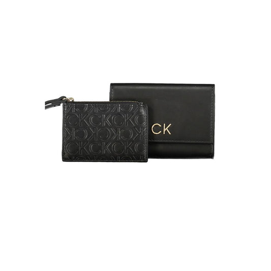 Two black wallets with gold lettering
