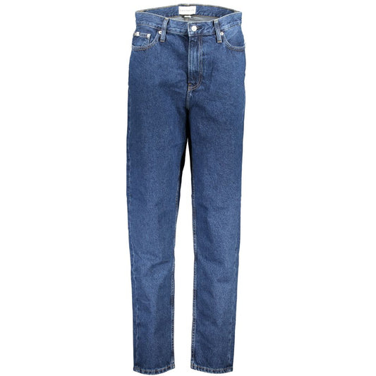 Pair of blue jeans on a hanger
