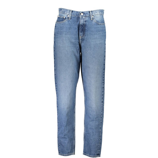 Pair of blue jeans on a hanger