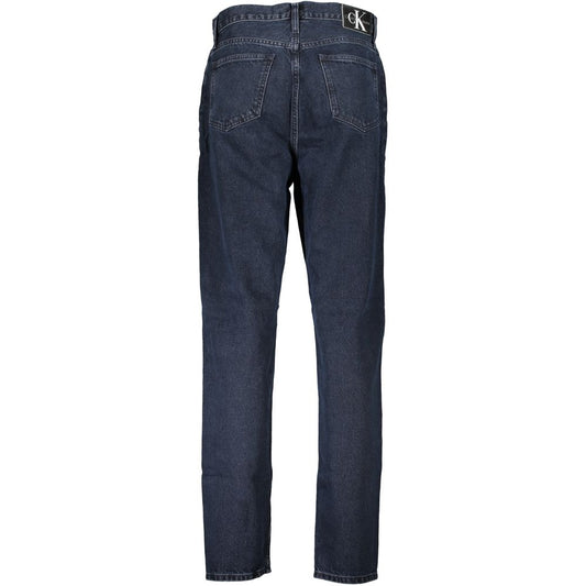 Pair of blue jeans on a hanger
