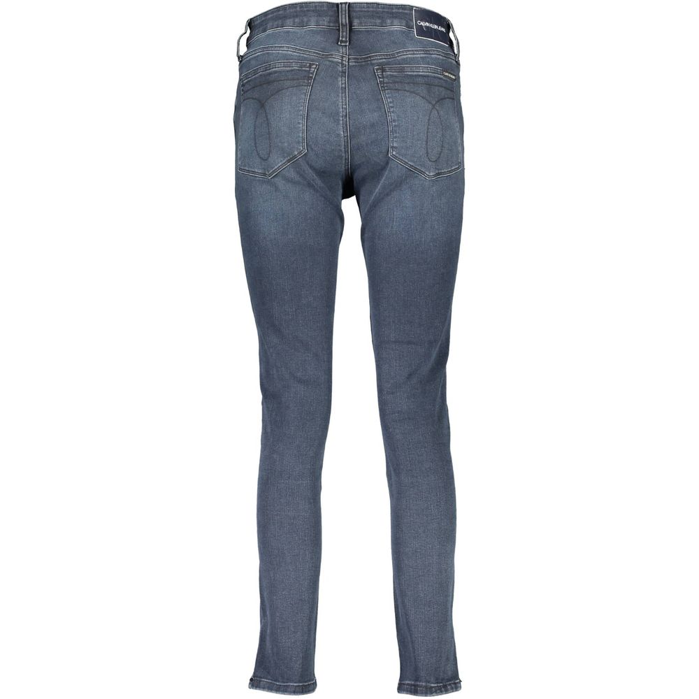 Pair of blue jeans on a hanger