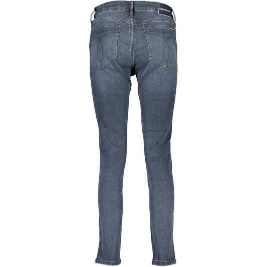 Pair of blue jeans on a hanger