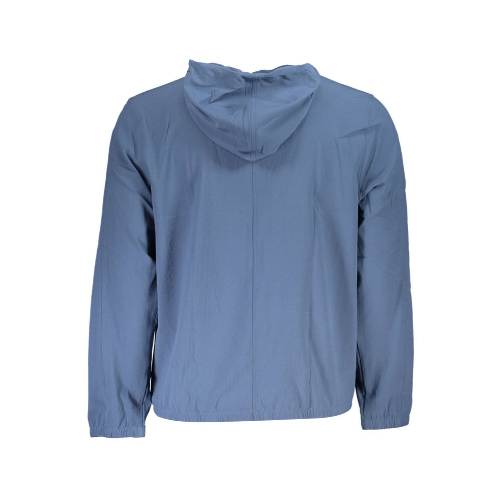 Blue rain jacket with hood
