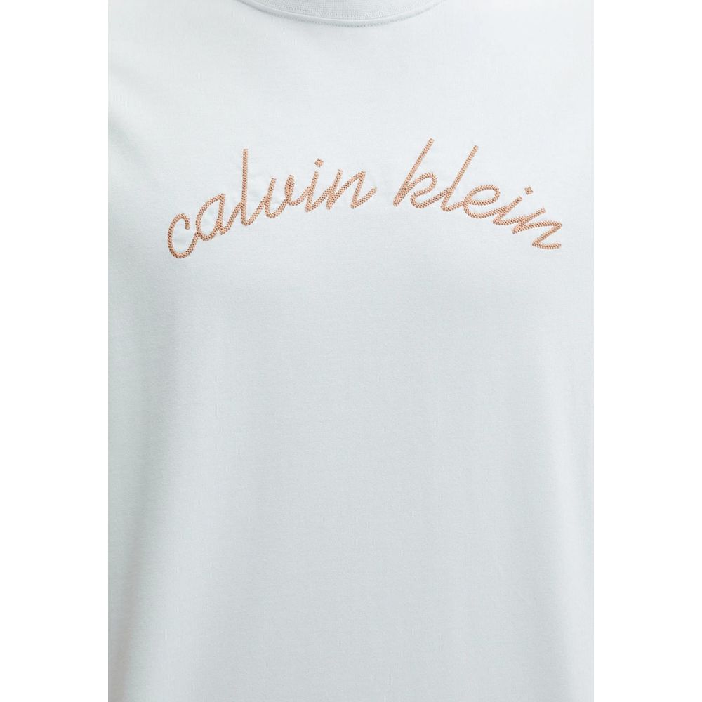 White t-shirt with gold lettering