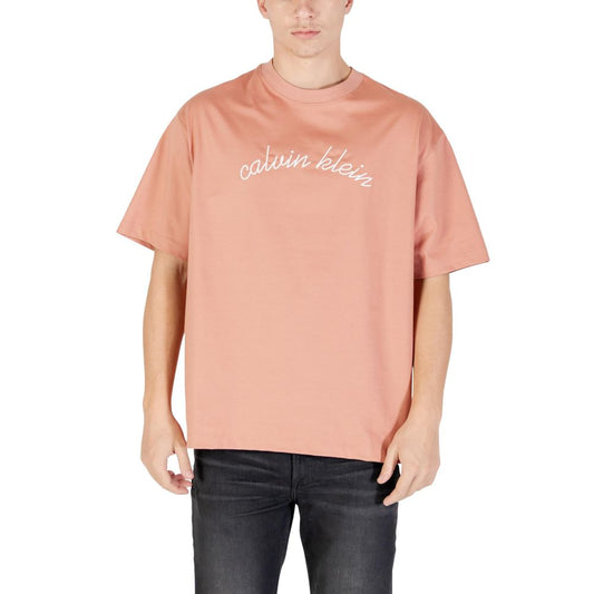 Pink t-shirt with white logo