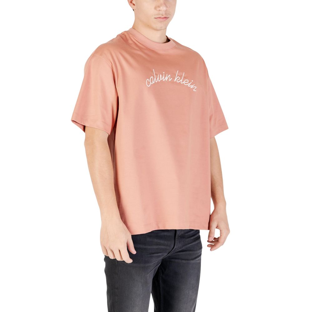 Pink t-shirt with white logo
