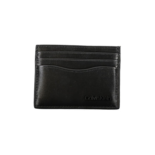 Black leather wallet with gold lettering