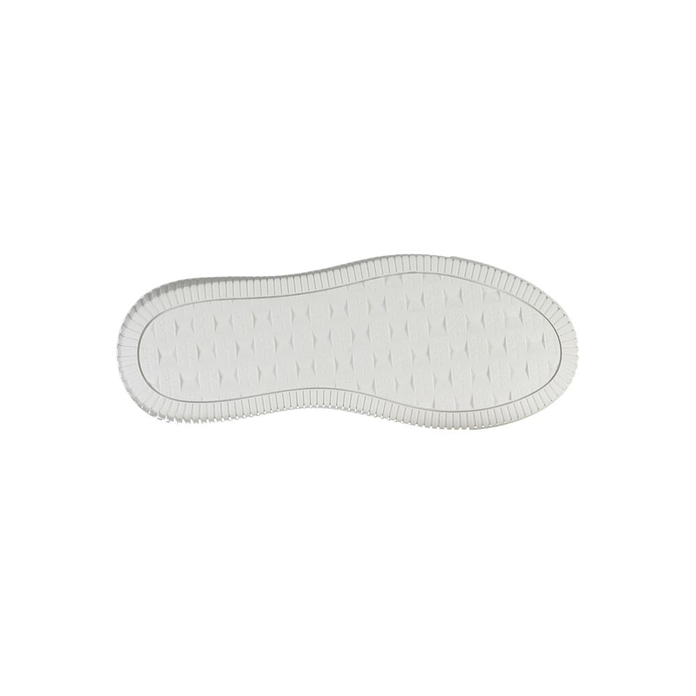 A single women's shoe with a textured sole, designed by Calvin Klein in black leather