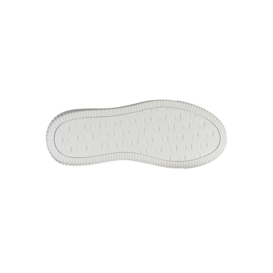 A single women's shoe with a textured sole, designed by Calvin Klein in black leather