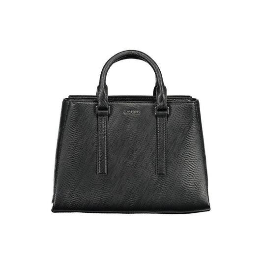 Black leather handbag with two straps
