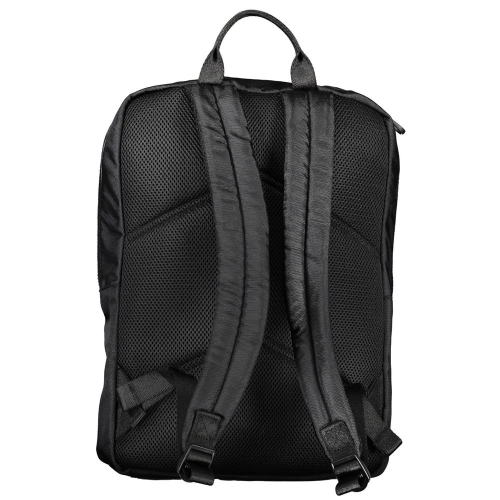 Black backpack with mesh side panels