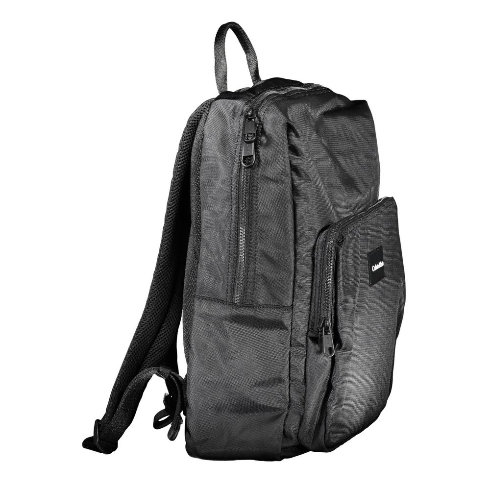 Black backpack with multiple compartments