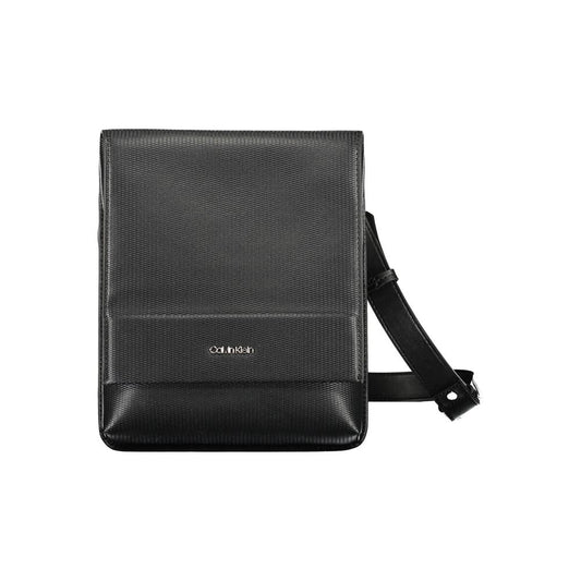 Black leather crossbody bag with adjustable strap