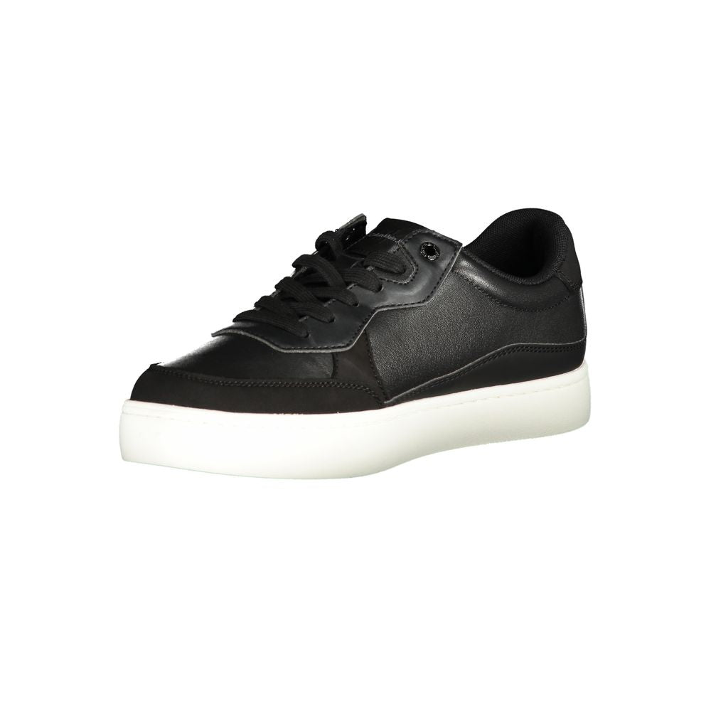Black and white men's sneaker with laces, featuring a low top design