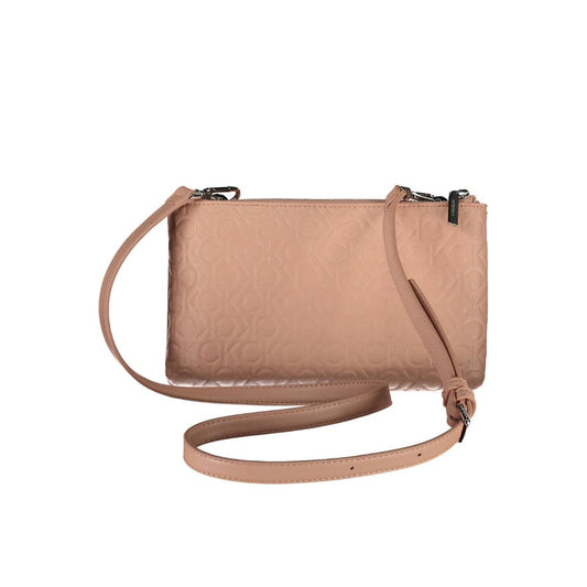 Small beige purse with stitched design on handle