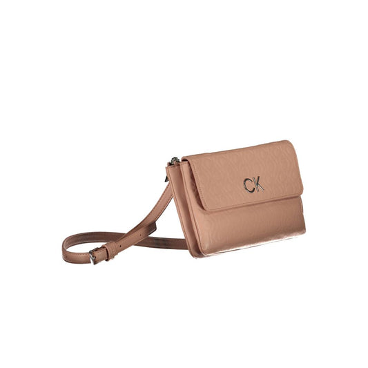 Small brown leather handbag with strap