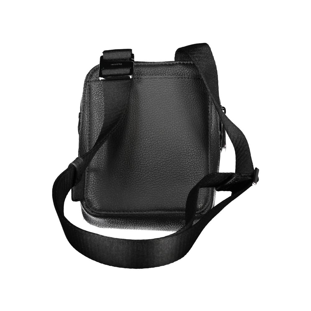 Black leather camera bag with strap