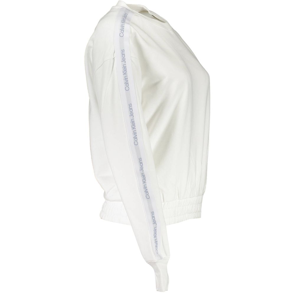 White hooded jacket with white stripe on sleeve