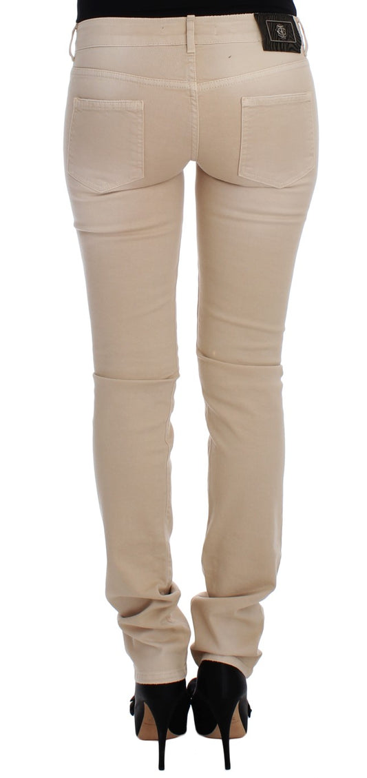 Pair of women's jeans with a high waist and skinny fit