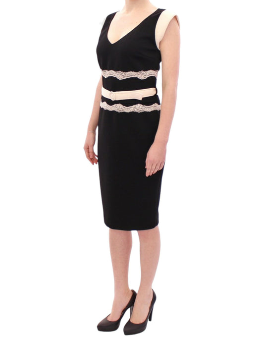 Black dress with lace detailing on front