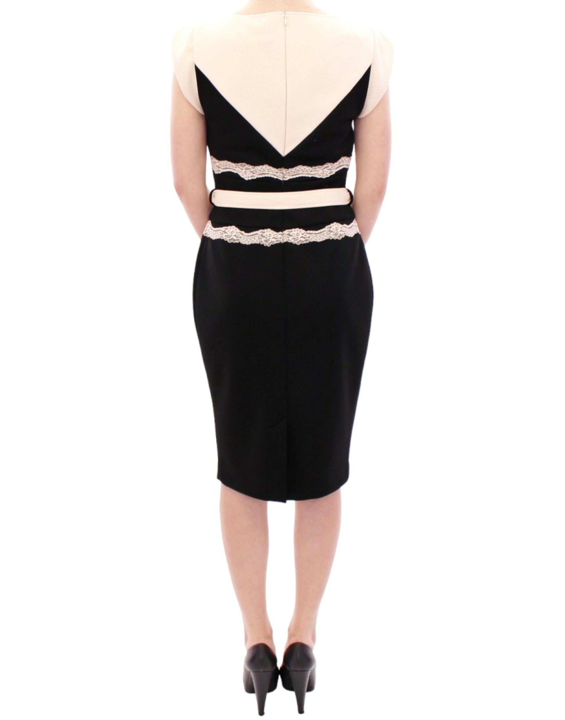Black dress with white lace back