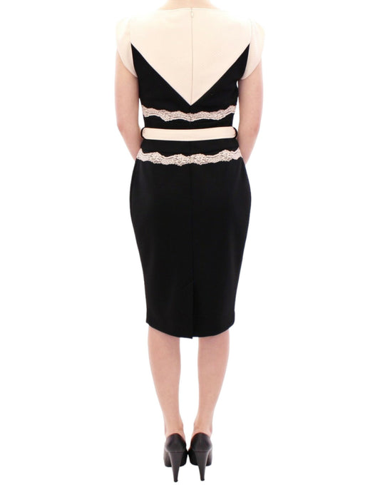 Black dress with white lace back