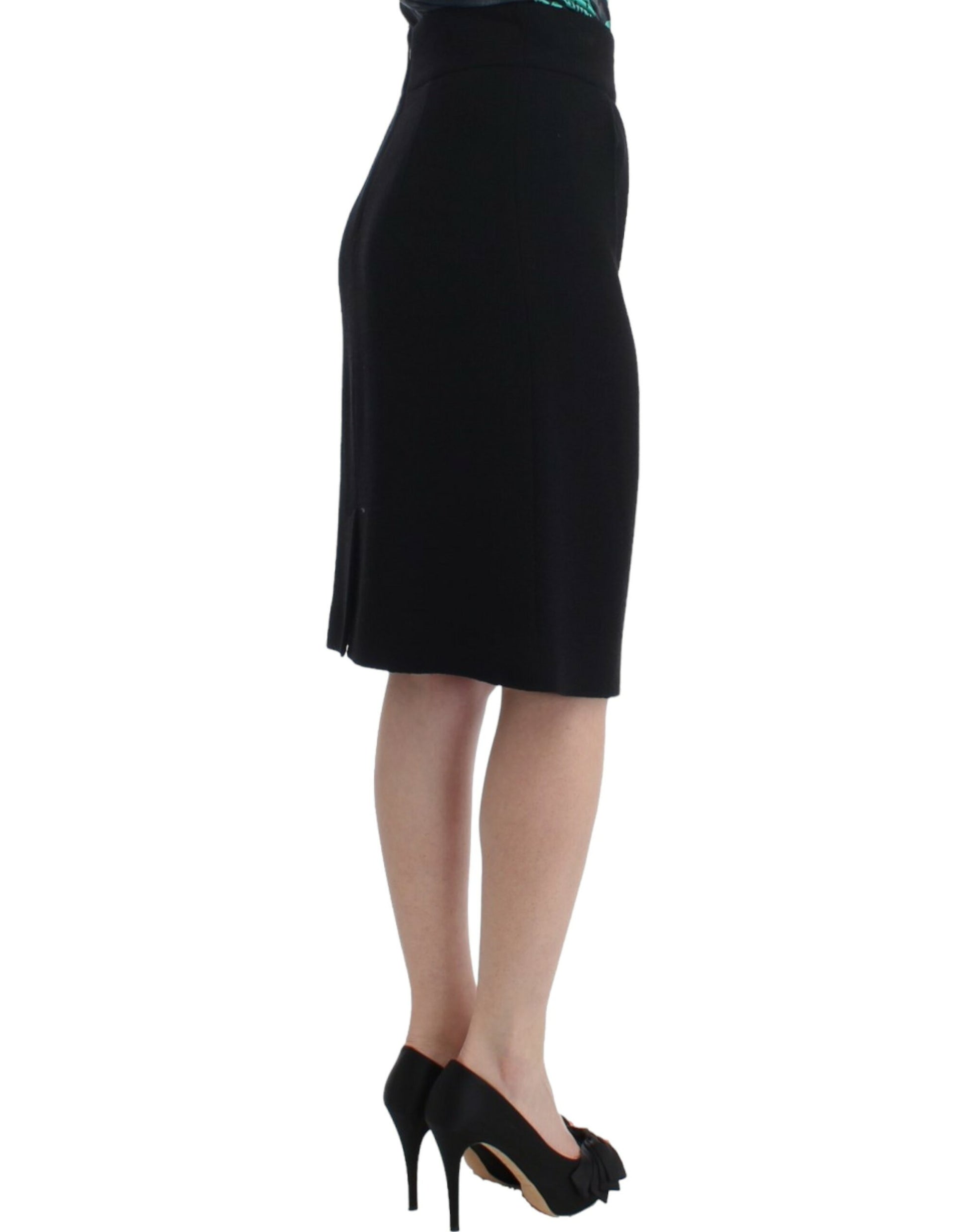 Black pencil skirt on a model