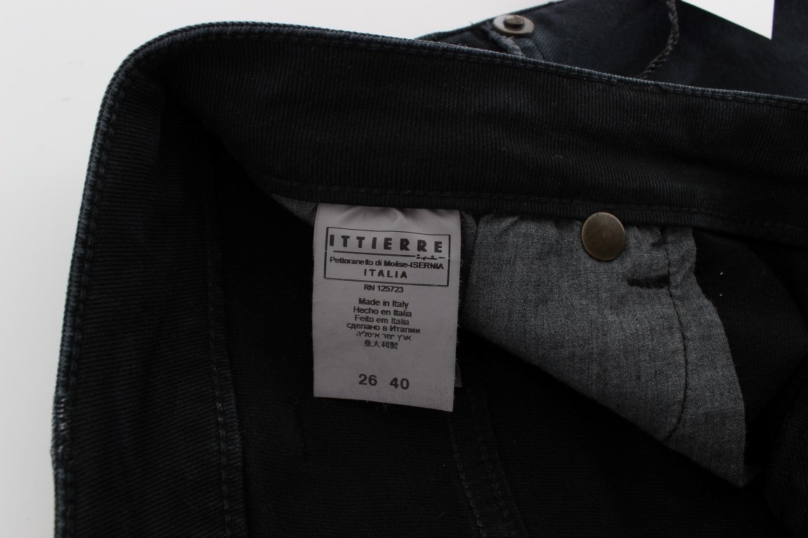 A pair of jeans with a visible label that reads NICOLA TAYLOR ITALY