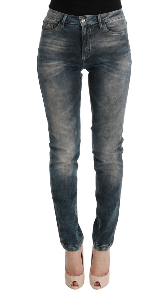 Pair of blue denim jeans on a mannequin