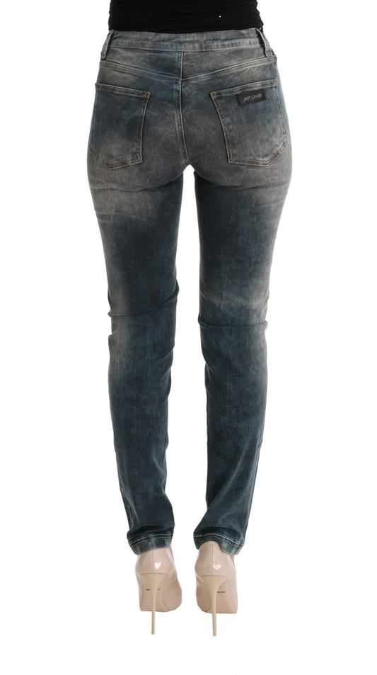 Pair of blue denim jeans on a mannequin