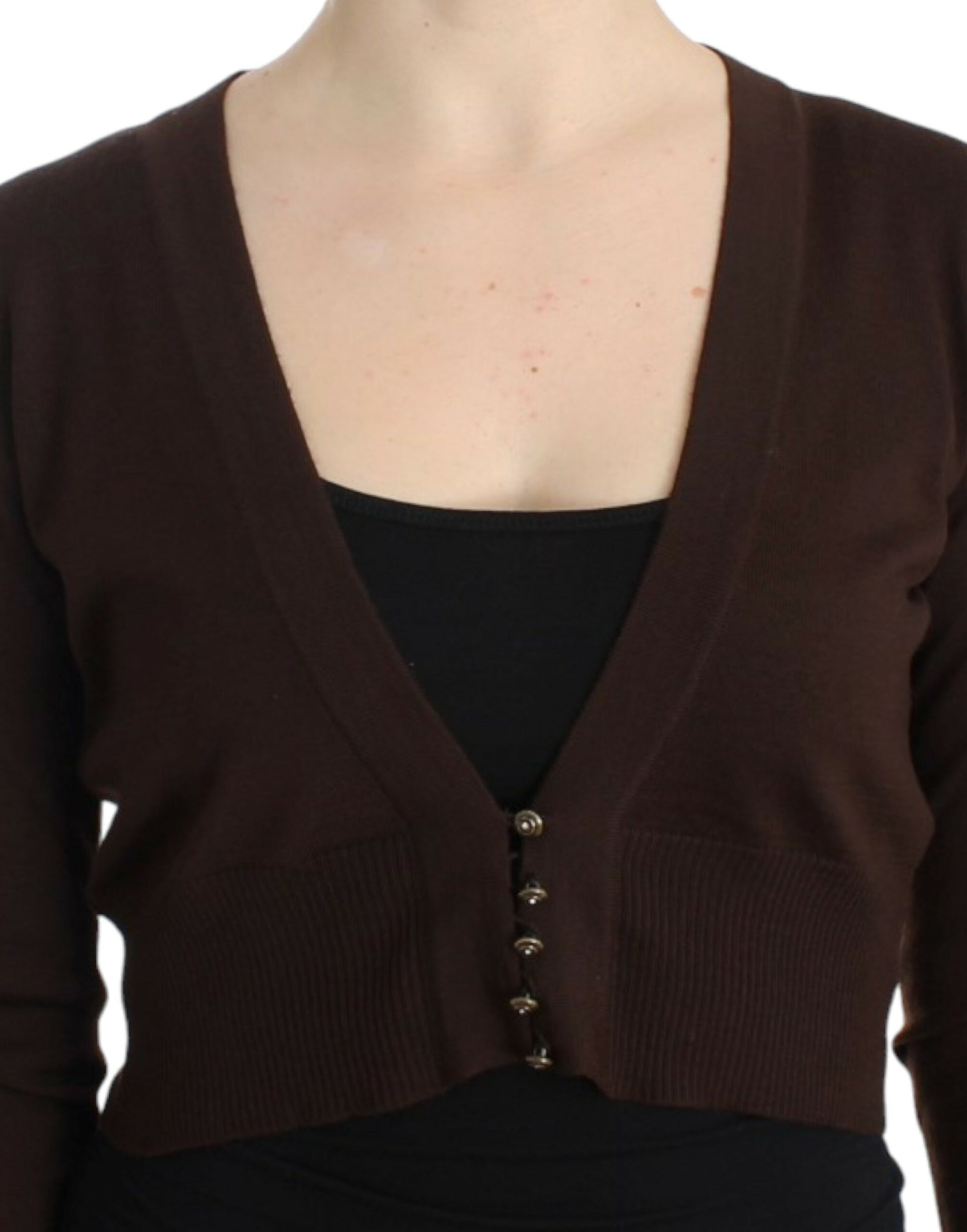 Brown cardigan with buttons on front