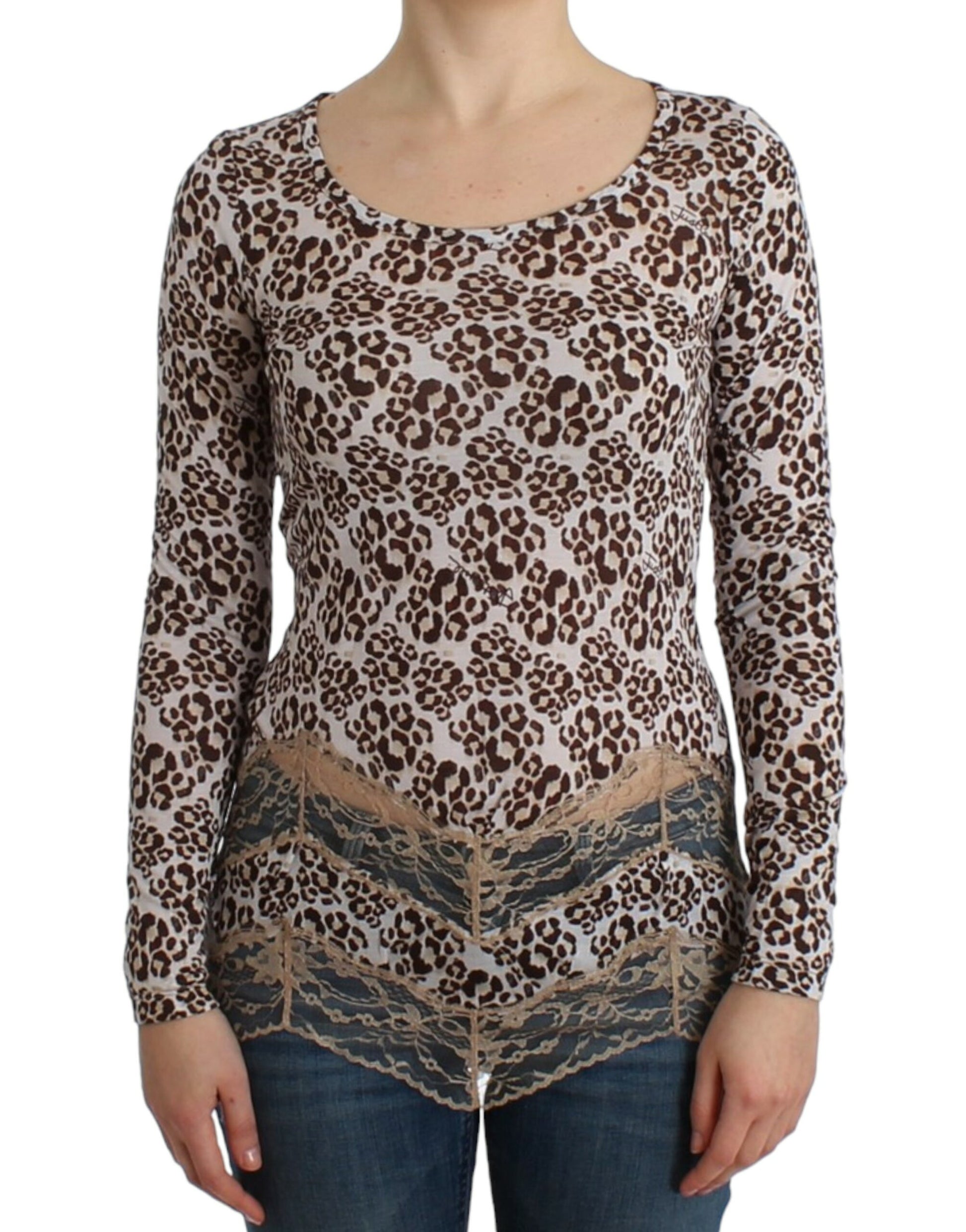 Long sleeve top with animal print pattern