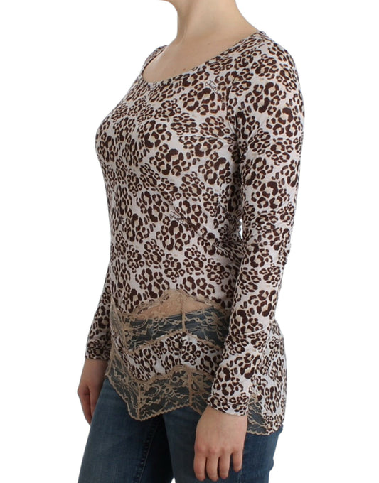 Leopard print long sleeve top