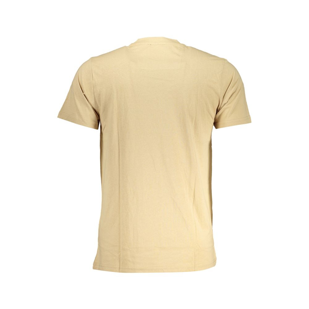 Tan cotton men's t-shirt with short sleeves