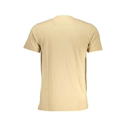 Tan cotton men's t-shirt with short sleeves