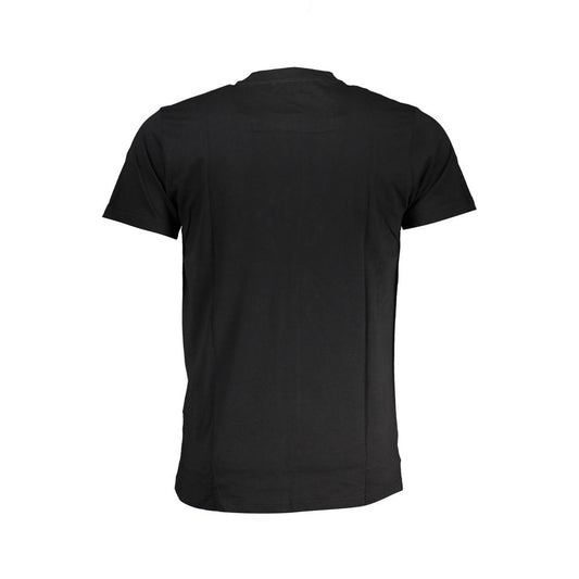 Black cotton men's t-shirt with short sleeves